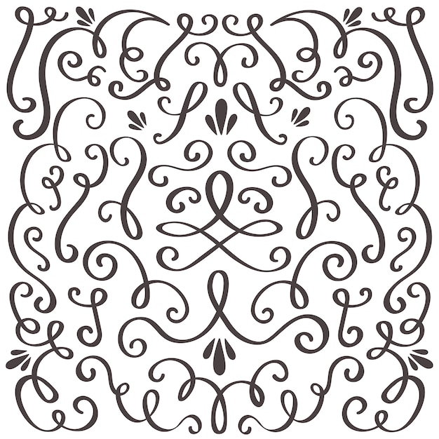 Vector ornamento vintage remolinado, borde remolino y marco simple.