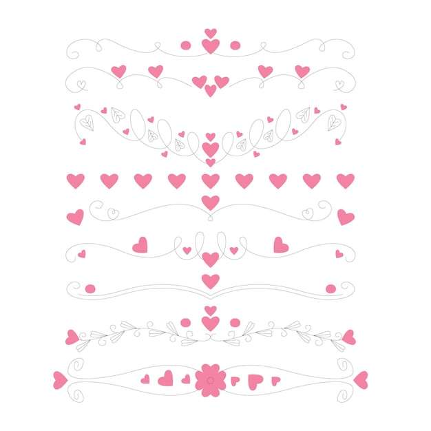 Ornamentos de álbum de bodas dibujados a mano vector negro