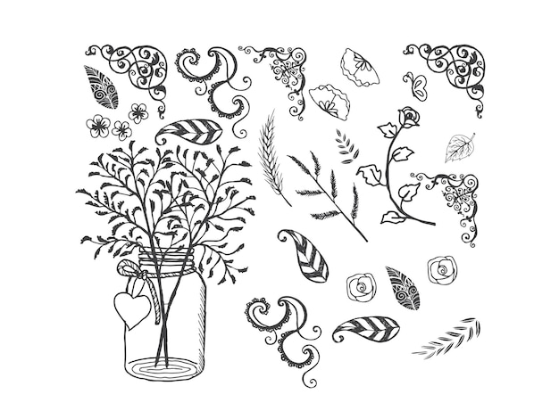 Ornamentos Arte de línea patrón vectorial vectorial cintas de coral vector flecha arte de línea flecha redonda vector floral