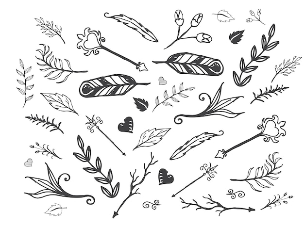Ornamentos Arte de línea patrón vectorial vectorial cintas de coral vector flecha arte de línea flecha redonda vector floral