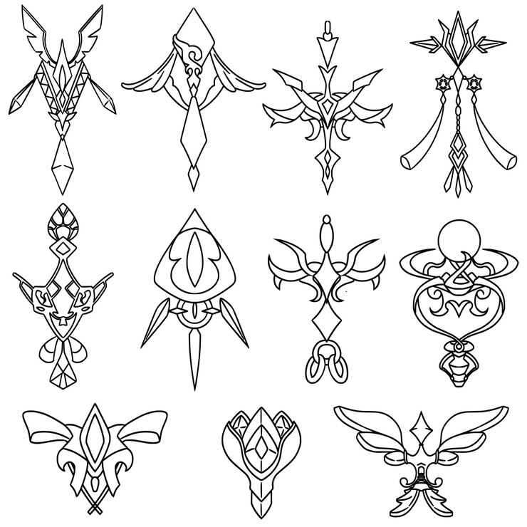 Vector ornamentos de arte de líneas geométricas