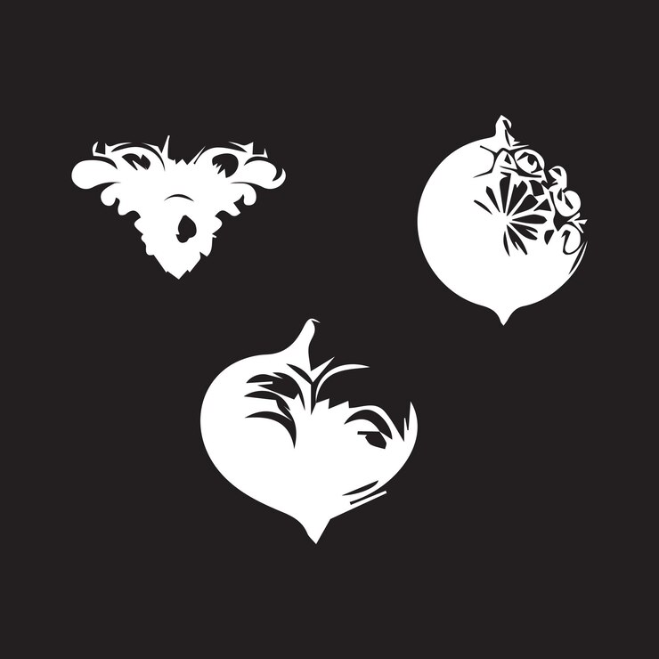 Vector ornamentos blancos ornamentados sobre un fondo negro