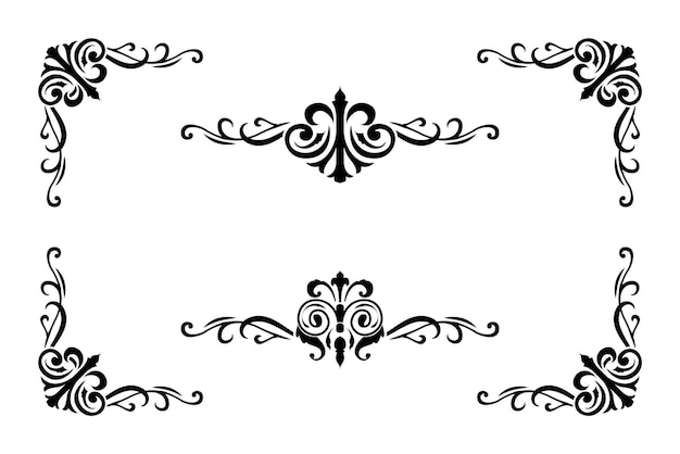 Ornamentos clásicos de bodas de época Marcos separador para tarjetas de invitaciones