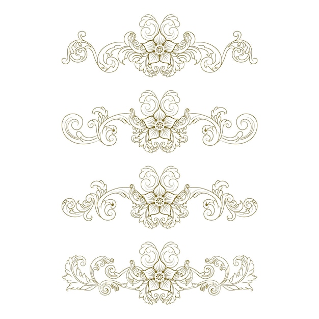 Ornamentos clásicos de bodas Vintage Marcos elementos separadores invitaciones de bodas clásicas vintage dibujadas a mano Ornamentan la caligrafía póster estilo victoriano