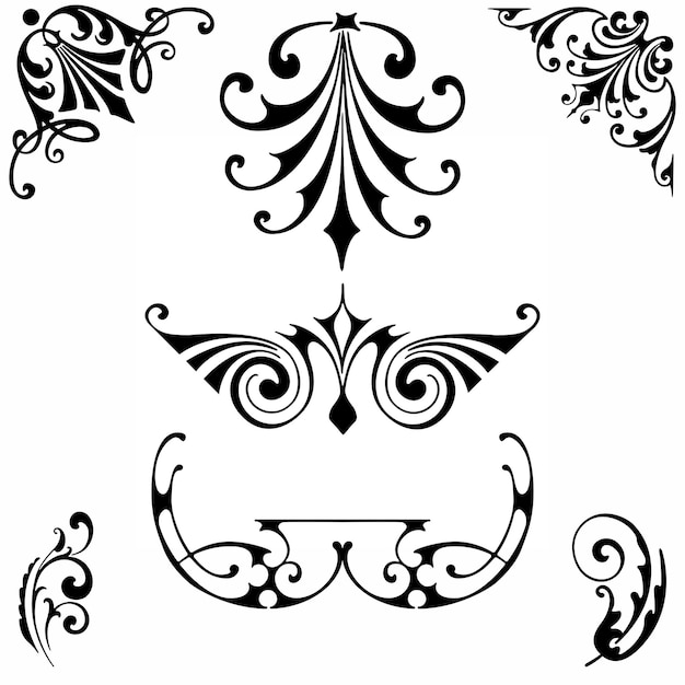 Ornamentos diseño vectorial elemento decorativo