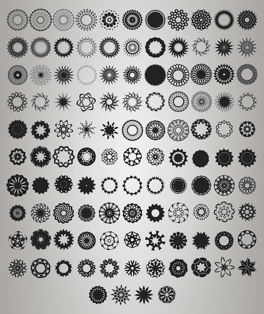 Ornamentos icono conjunto de ilustración vectorial concepto de negocio simple pictograma en fondo aislado