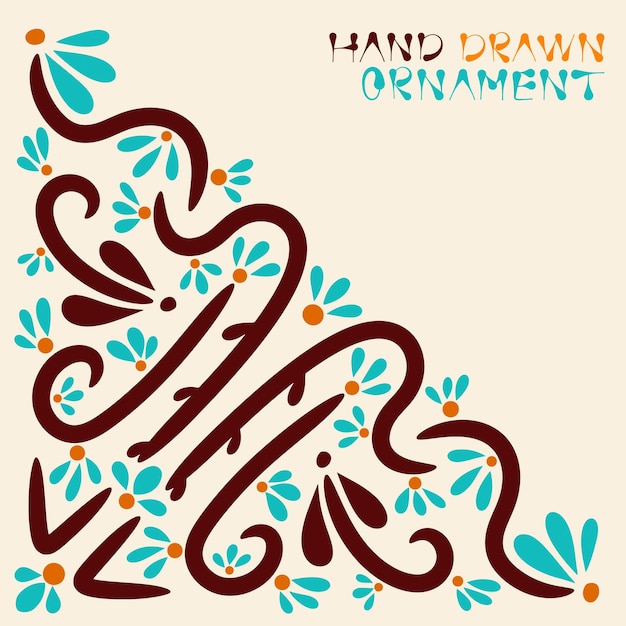 Ornamentos de ilustración vectorial dibujados a mano Elementos florales ornamentales de estilo tradicional para la henna