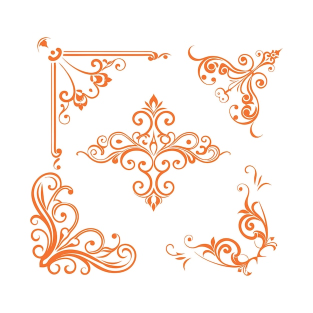 Ornamentos de marco vintage Diseños ilustración vectorial