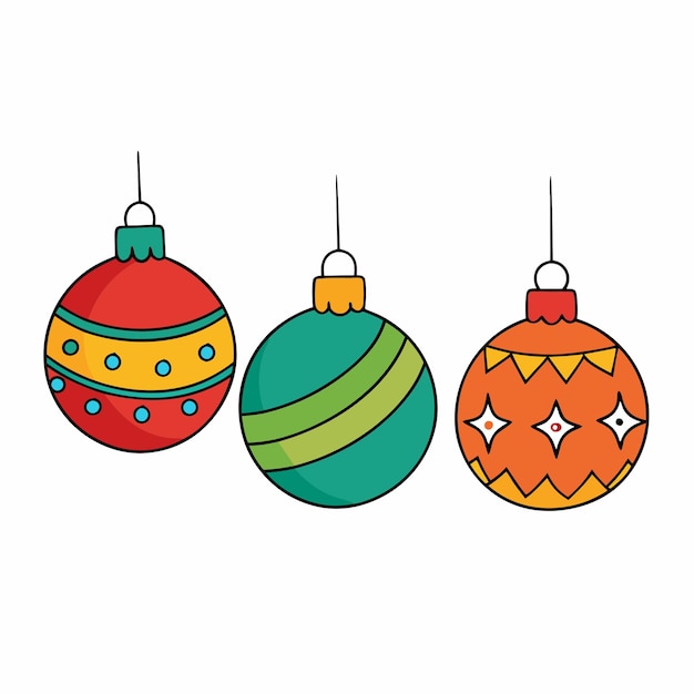 Ornamentos navideños de fondo diseño vectorial de color blanco