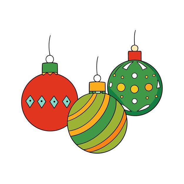 Ornamentos navideños de fondo diseño vectorial de color blanco