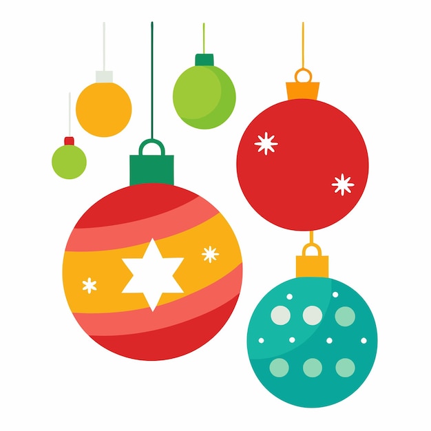 Ornamentos navideños de fondo diseño vectorial de color blanco