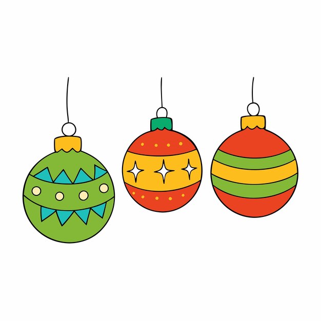Ornamentos navideños de fondo diseño vectorial de color blanco