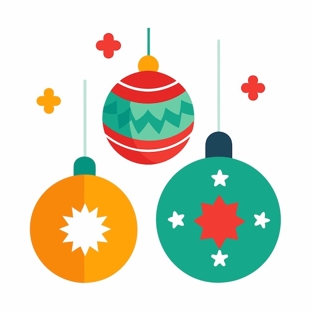 Ornamentos navideños de fondo diseño vectorial de color blanco