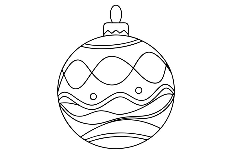 Vector ornamentos navideños ilustración de arte de línea vectorial sobre fondo blanco