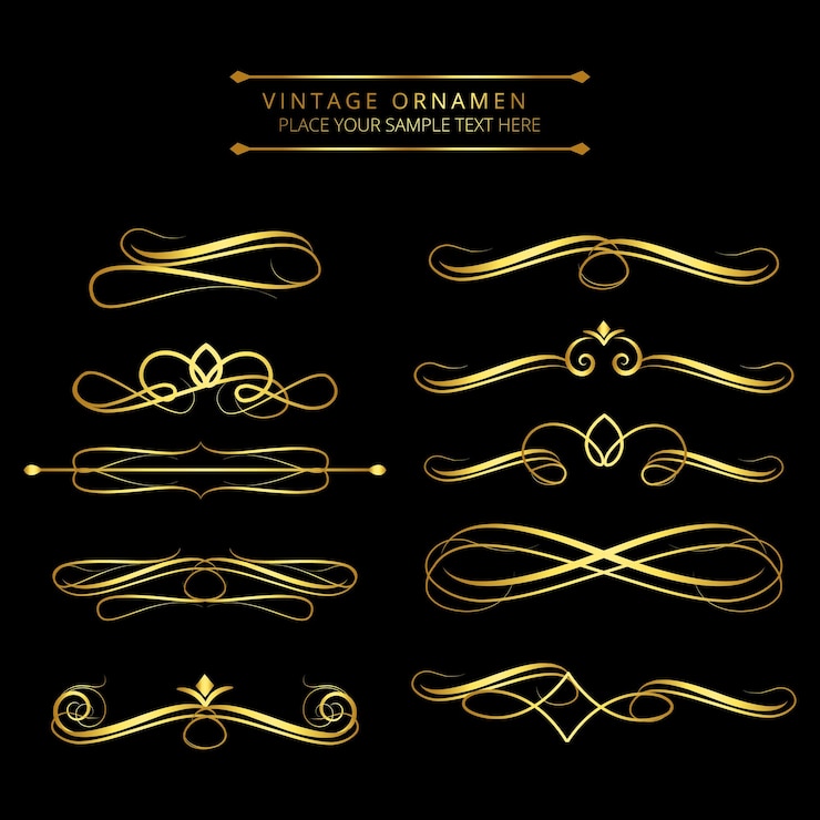 Vector ornamentos de oro antiguos