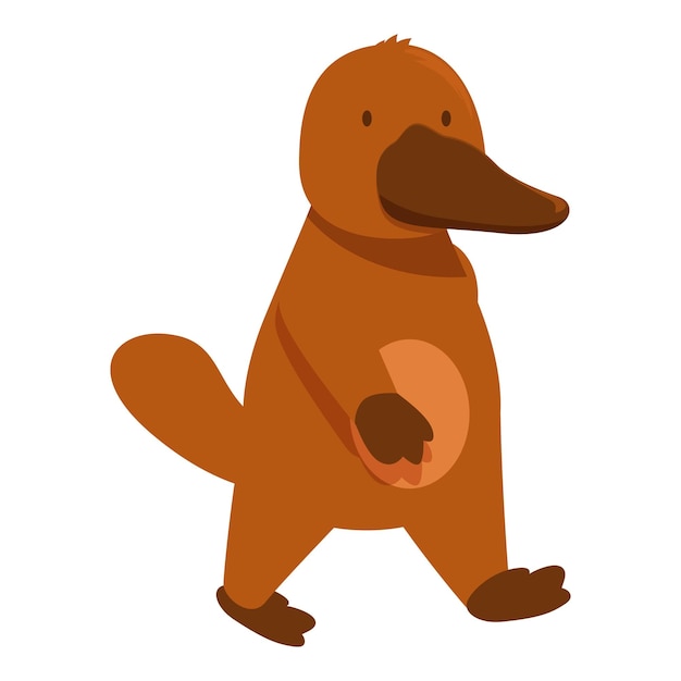 El ornitorrinco feliz caminando con patas cortas y patas palmeadas