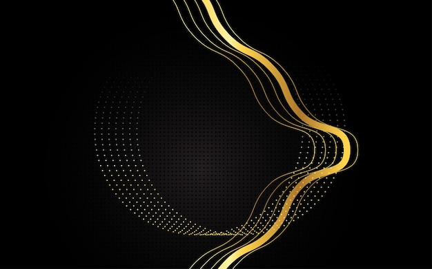 Oro brillante con brillo dorado aislado sobre fondo negro Vector marco dorado