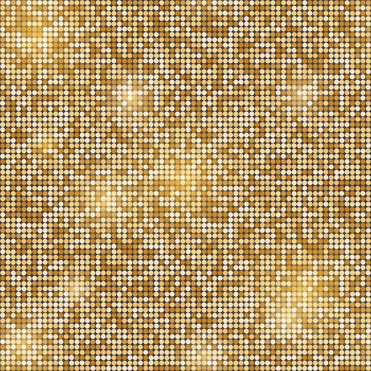 Vector oro brillante fondo transparente mosaico redondo