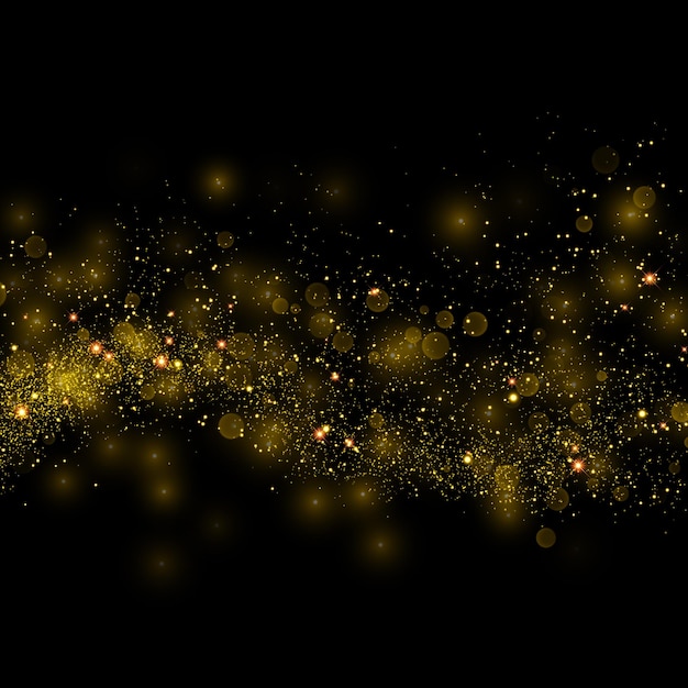 Oro brillante polvo de estrellas rastro partículas brillantes