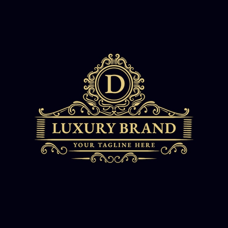 Vector oro caligráfico femenino floral dibujado a mano monograma heráldico diseño de logotipo de lujo de estilo vintage antiguo