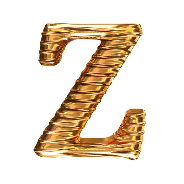 Oro estriado horizontalmente 3d letra z