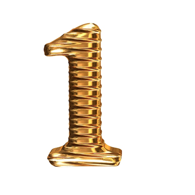 Oro estriado horizontalmente 3d número 1