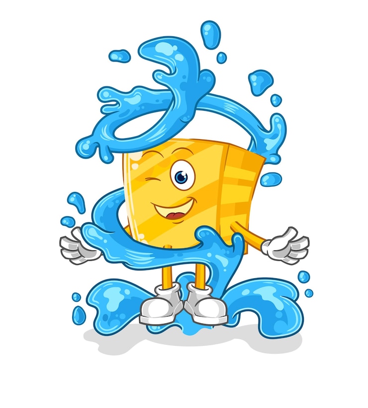 Vector oro fresco con vector de dibujos animados de mascota de agua