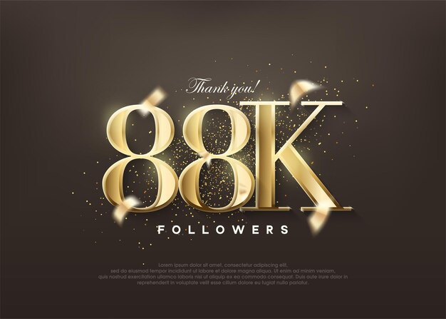 Oro de lujo gracias 88k seguidores saludos y celebraciones