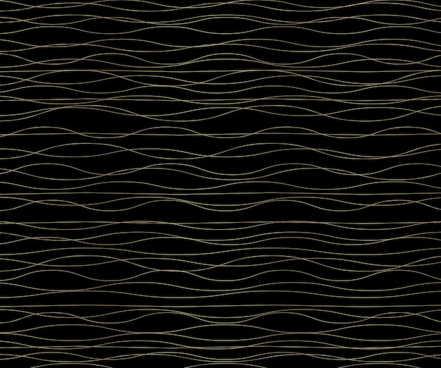 Oro lujosa onda simple línea ondulada sin costuras patrón suave diseño web tarjeta de felicitación textil fondo tecnológico Eps 10 ilustración vectorial