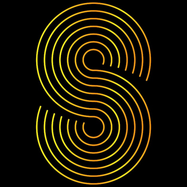 Oro S 8 signo infinito Color brillante abstracto elemento de diseño dorado jn fondo oscuro