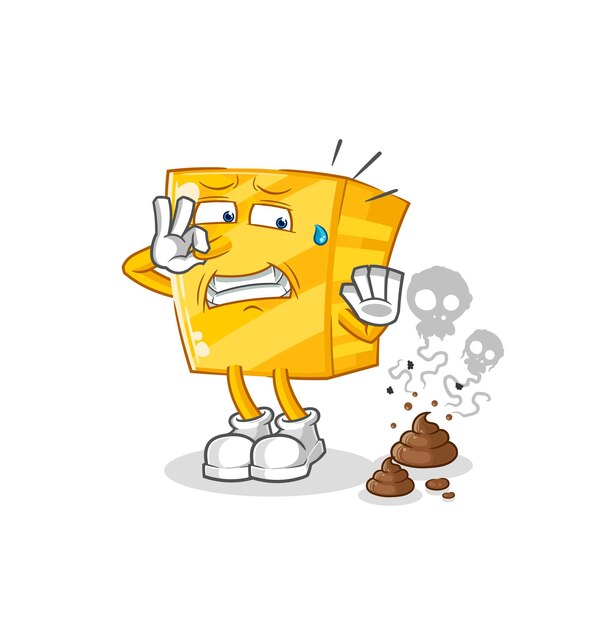 Oro con vector de caracteres de ilustración de residuos apestosos