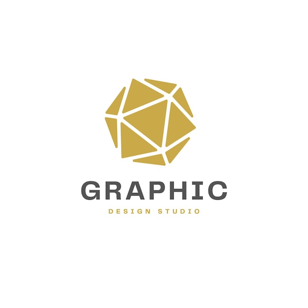 Oro vectorial libre y logotipo formal de estudio de diseño gráfico negro