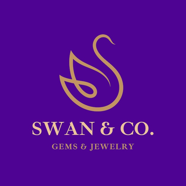 Oro vectorial libre púrpura elegantes gemas ilustrativas y logotipo de la marca de joyas