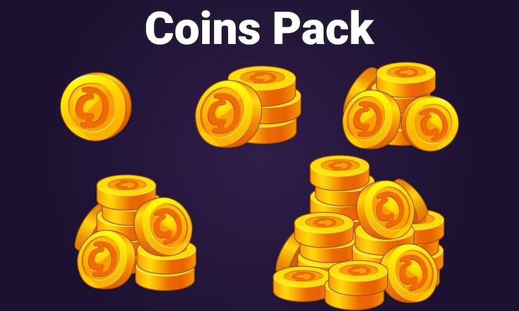 Vector oro vectorial premium paquete de monedas activo para el juego ui