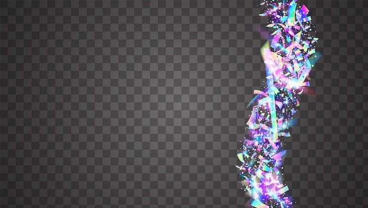 Vector oropel que cae textura del arco iris efecto fiesta azul colorf brillante