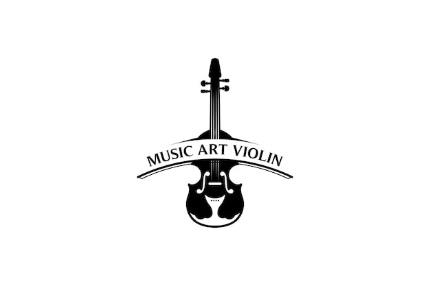 Orquesta violín música logo plantilla música arte ilustración diseño vector