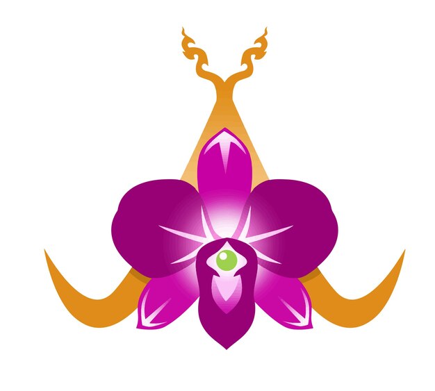 Vector orquídea morada para spa de tailandia