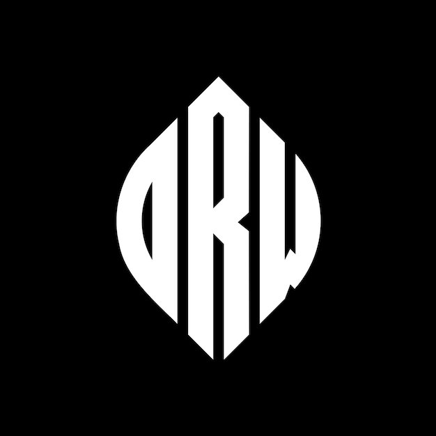 ORW diseño de logotipo de letras circulares con forma de círculo y elipse ORW letras elípticas con estilo tipográfico Las tres iniciales forman un logotipo de círculo ORW emblema de círculo Monograma abstracto letra marca vector