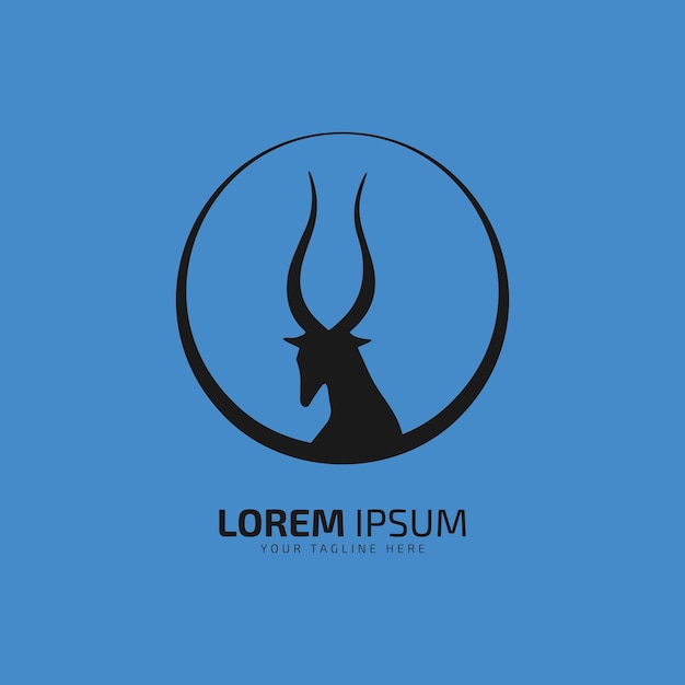 oryx logo icono vector cara oryx sobre fondo azul