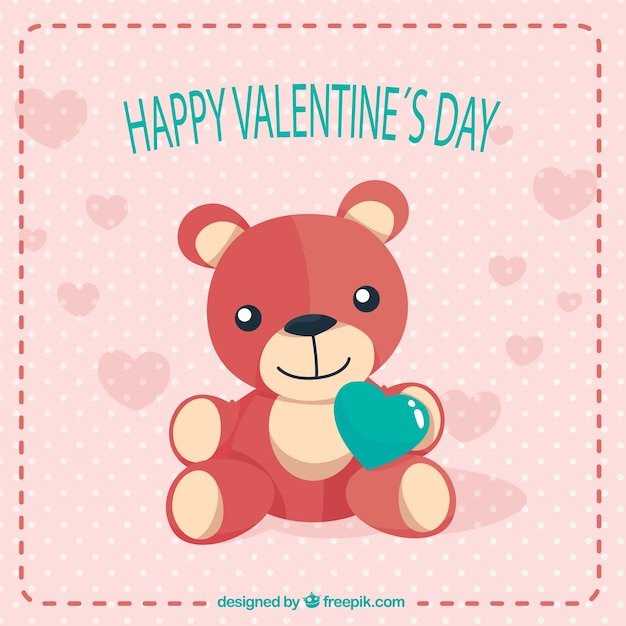 Vector osito de peluche de valentín