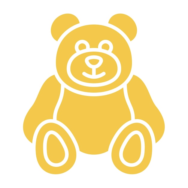 un oso amarillo con una nariz marrón se sienta en un fondo blanco
