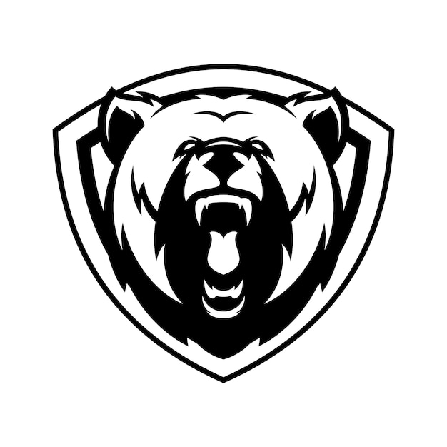 oso animal deporte mascota cabeza logotipo vectorial