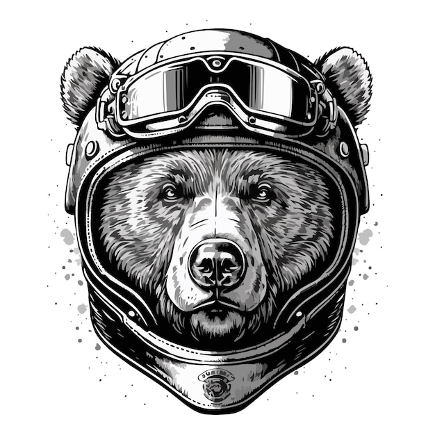 Oso en un casco espacial