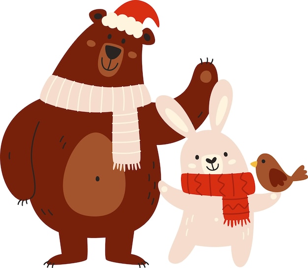 El oso y el conejo con pañuelos