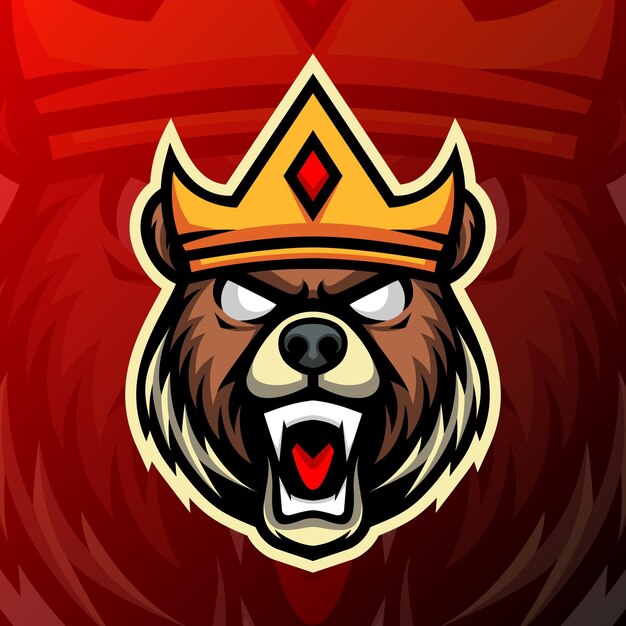 un oso con una corona en la cabeza