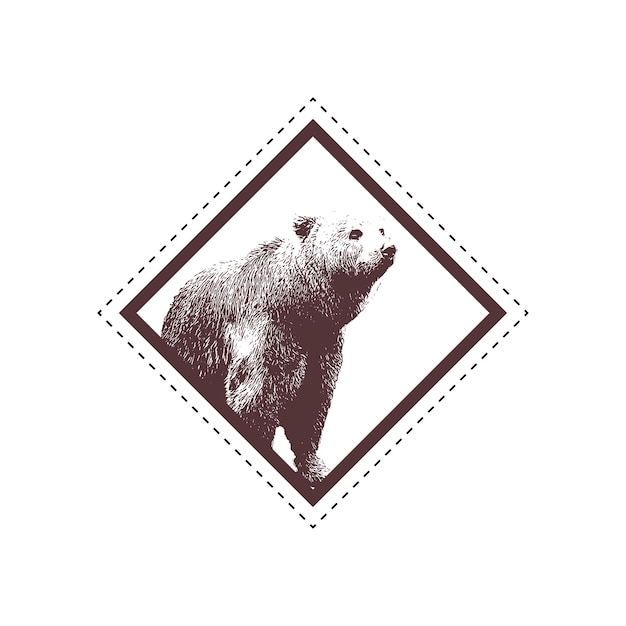 Vector oso con diseño de logotipo de ilustraciones