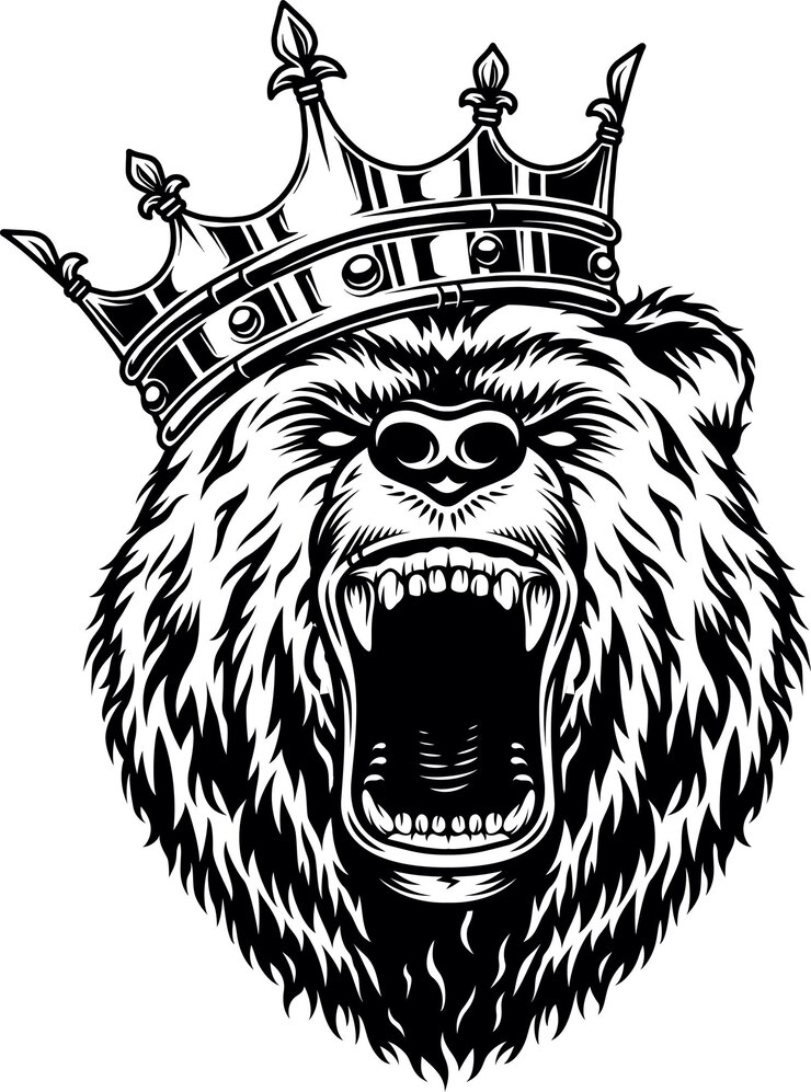 Oso feroz con corona