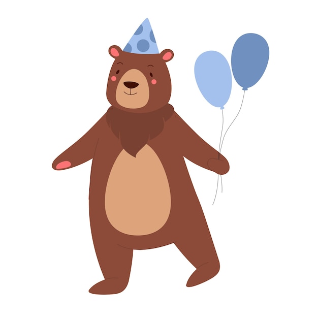 El oso de la fiesta con los globos