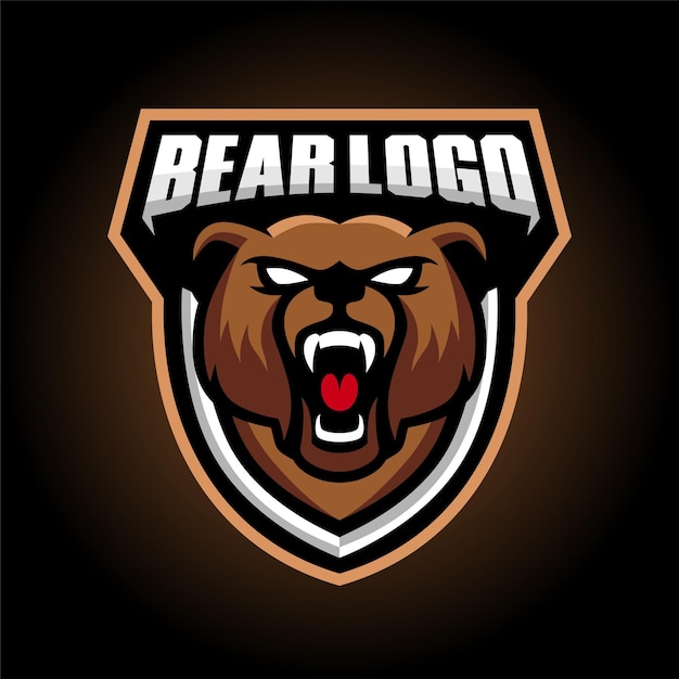 Oso Gaming Logo Diseño Plantilla Inspiración Vector Ilustración