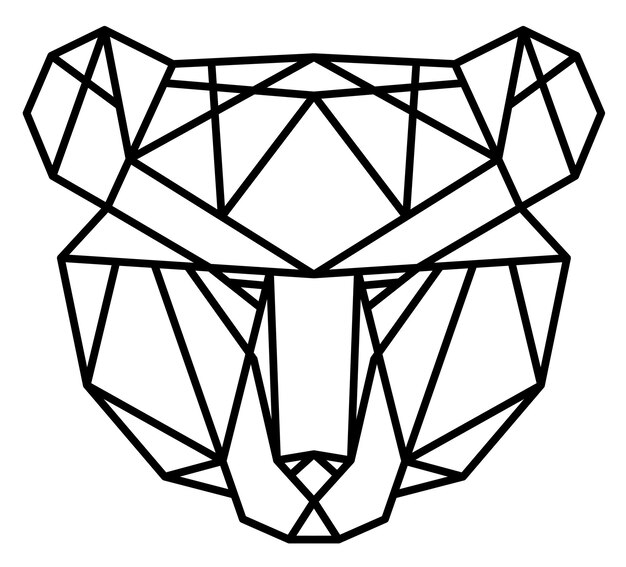 Oso geométrico abstracto para cortar en un plotter